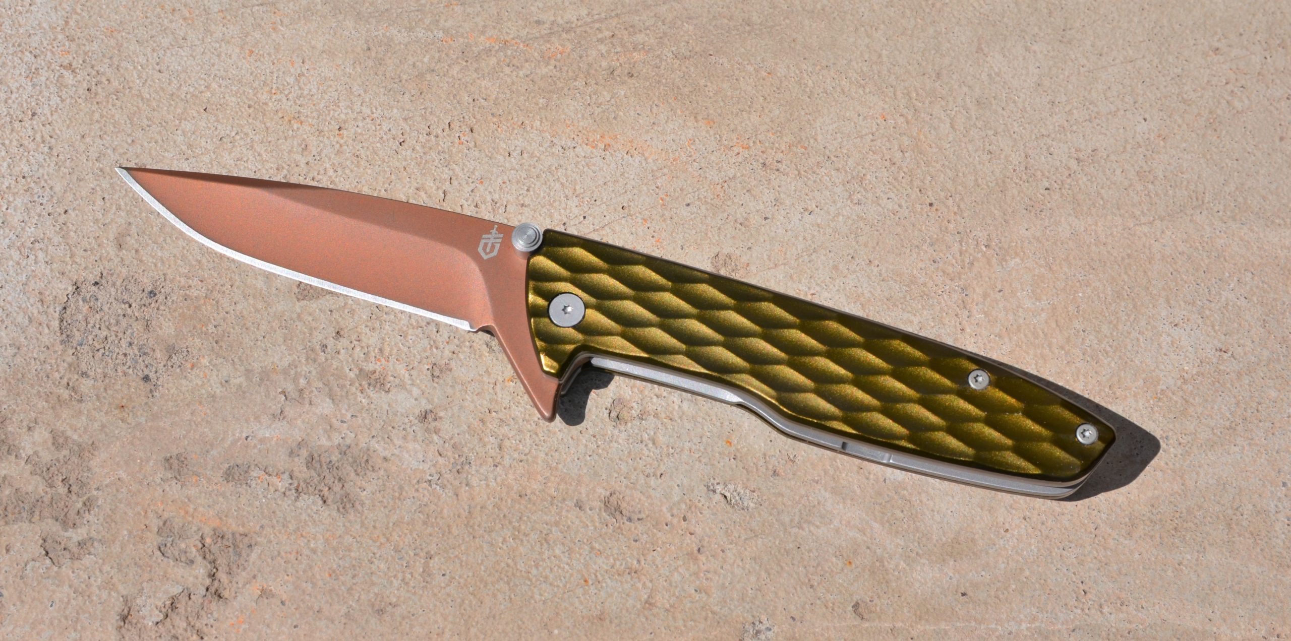 Gerber® One-Flip 3.2" Bronze Blade Green - Einhandmesser